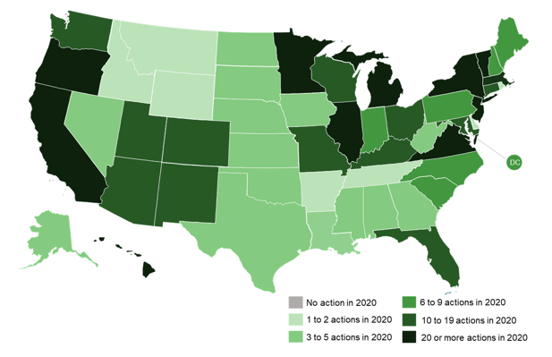 50 States of EV Q4 2020 Summary Map